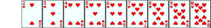 two through ten of hearts