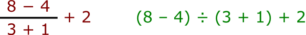 fractions written like parenthesis