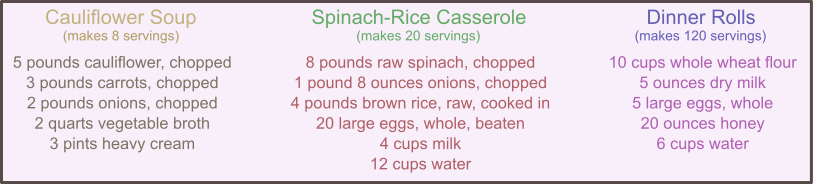 three recipe meal